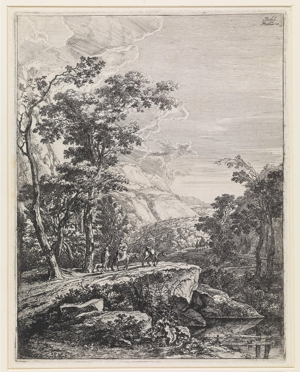 Landscape with Woman Riding a Mule along the Aqua Negro between Bologna and Florence by Jan Both