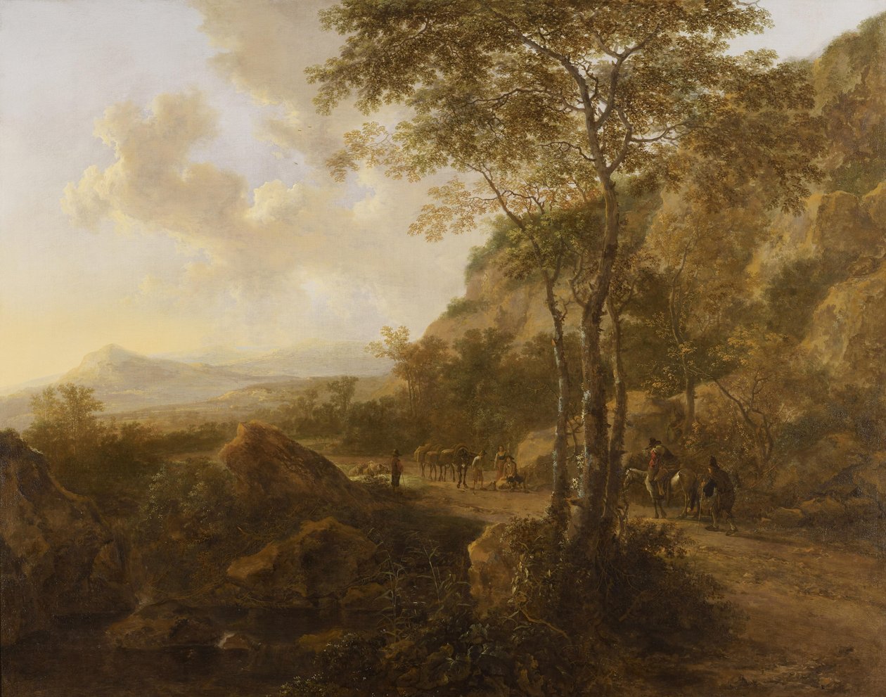 Mountain Landscape with Muleteers on a Track by Jan Both