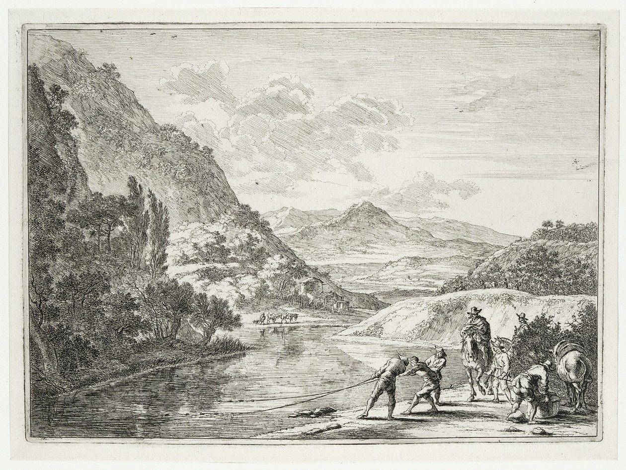 Fishermen by the Tiber (Landscapes Around Rome) by Jan Both