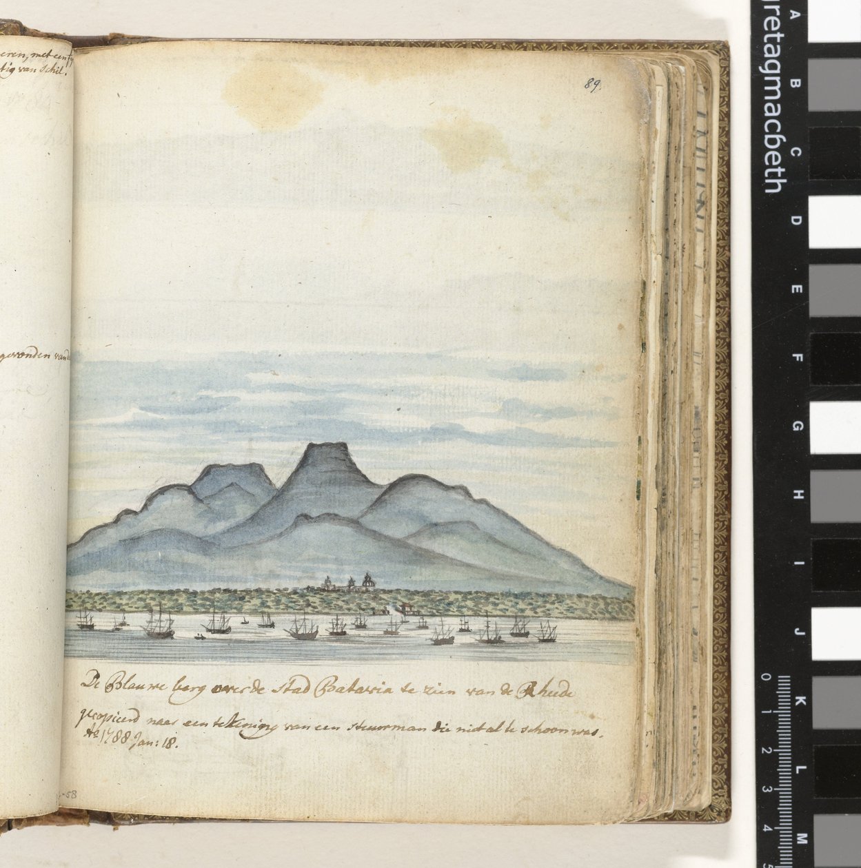 The Blue Mountain Over the City of Batavia Seen from the Rheede by Jan Brandes