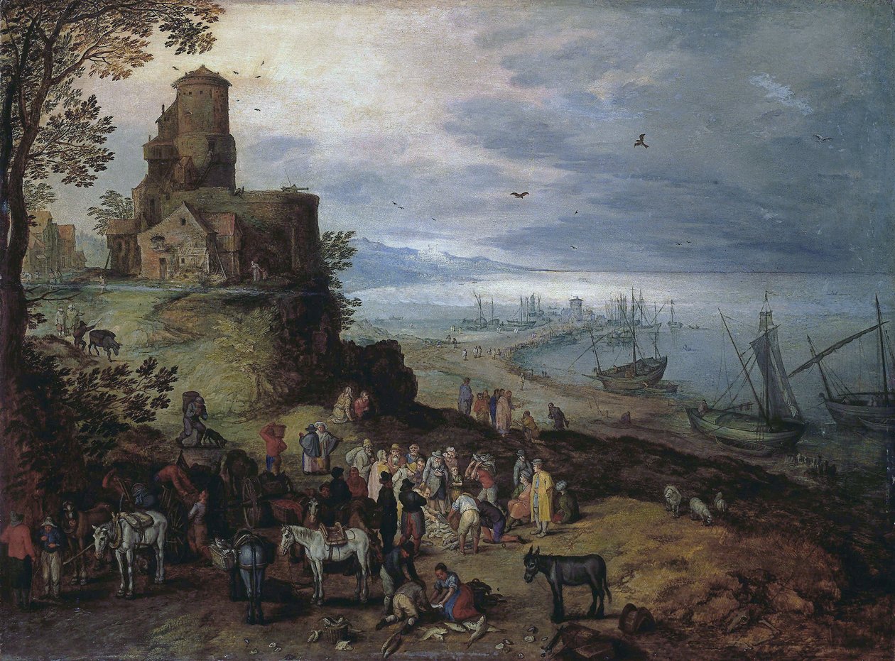 Fish Market (Calling the Apostles Peter and Andrew) by Jan Brueghel the Elder
