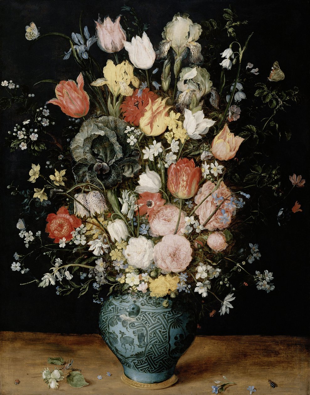 Flowers in blue vase, ca. 1608 by Jan Brueghel the Elder
