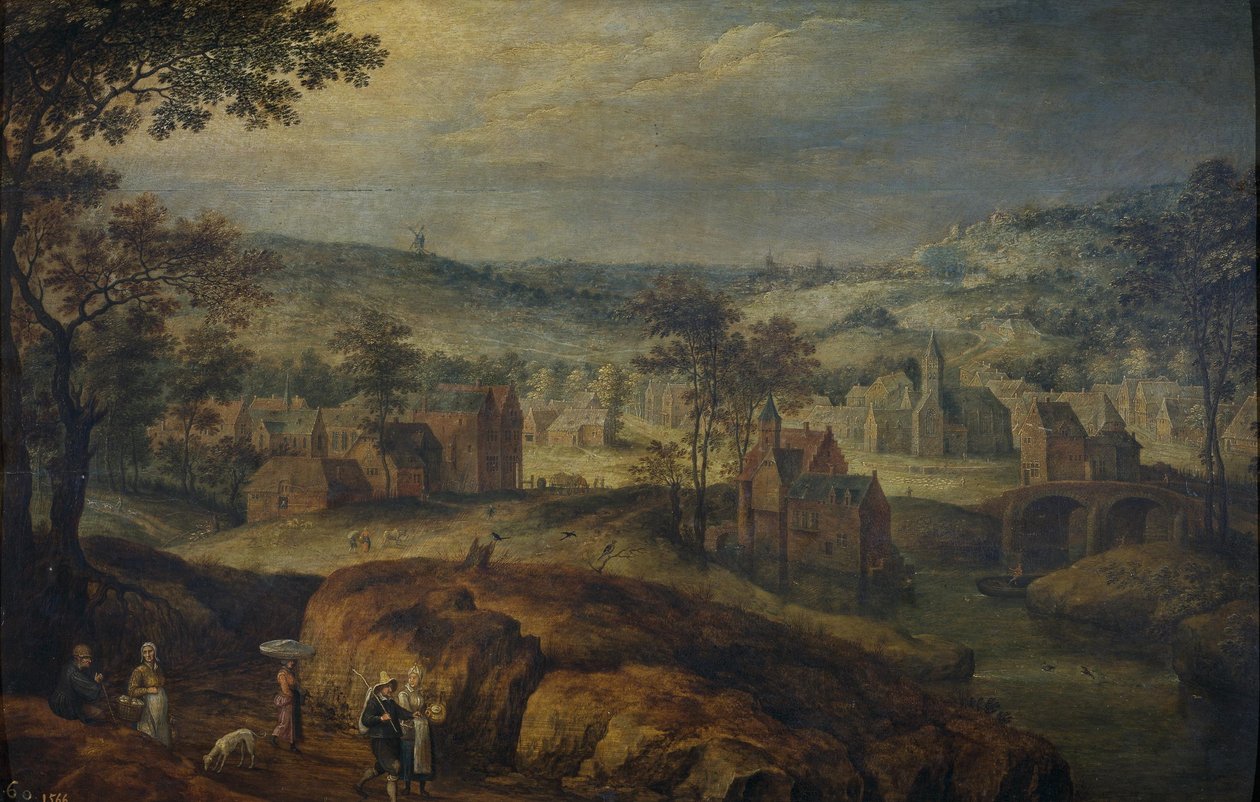Landscape with Village by Jan Brueghel the Elder