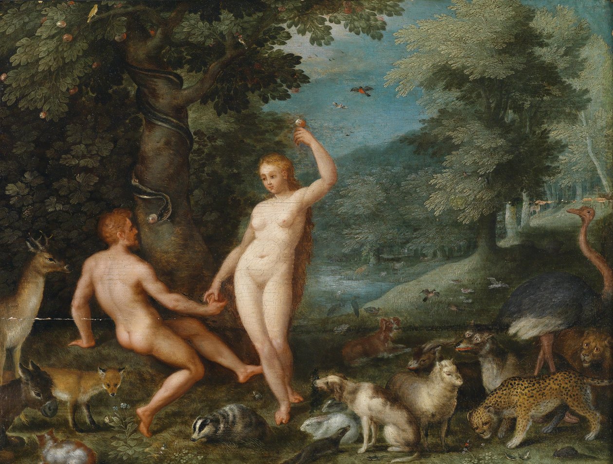 Paradise Landscape with Eve Tempting Adam by Jan Brueghel the Younger
