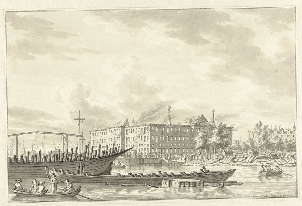 The National Maritime Museum after the Fire, 1791 by Jan Bulthuis (signed by artist)