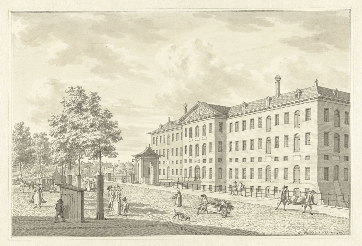 The National Maritime Museum in Amsterdam, Before the Fire of 1791 by Jan Bulthuis (signed by artist)