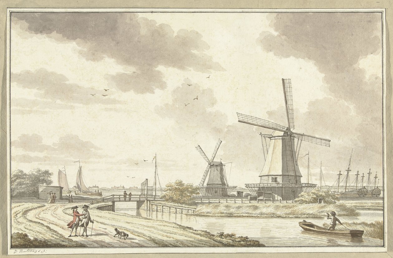 View at the Zandhoek, Outside Haarlemmerpoort in Amsterdam by Jan Bulthuis