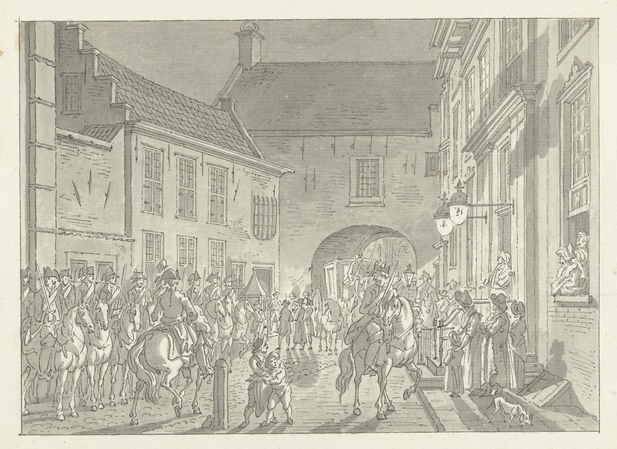 L.P. van de Spiegel Taken to the Gevangenpoort, 1795 by Jan Bulthuis