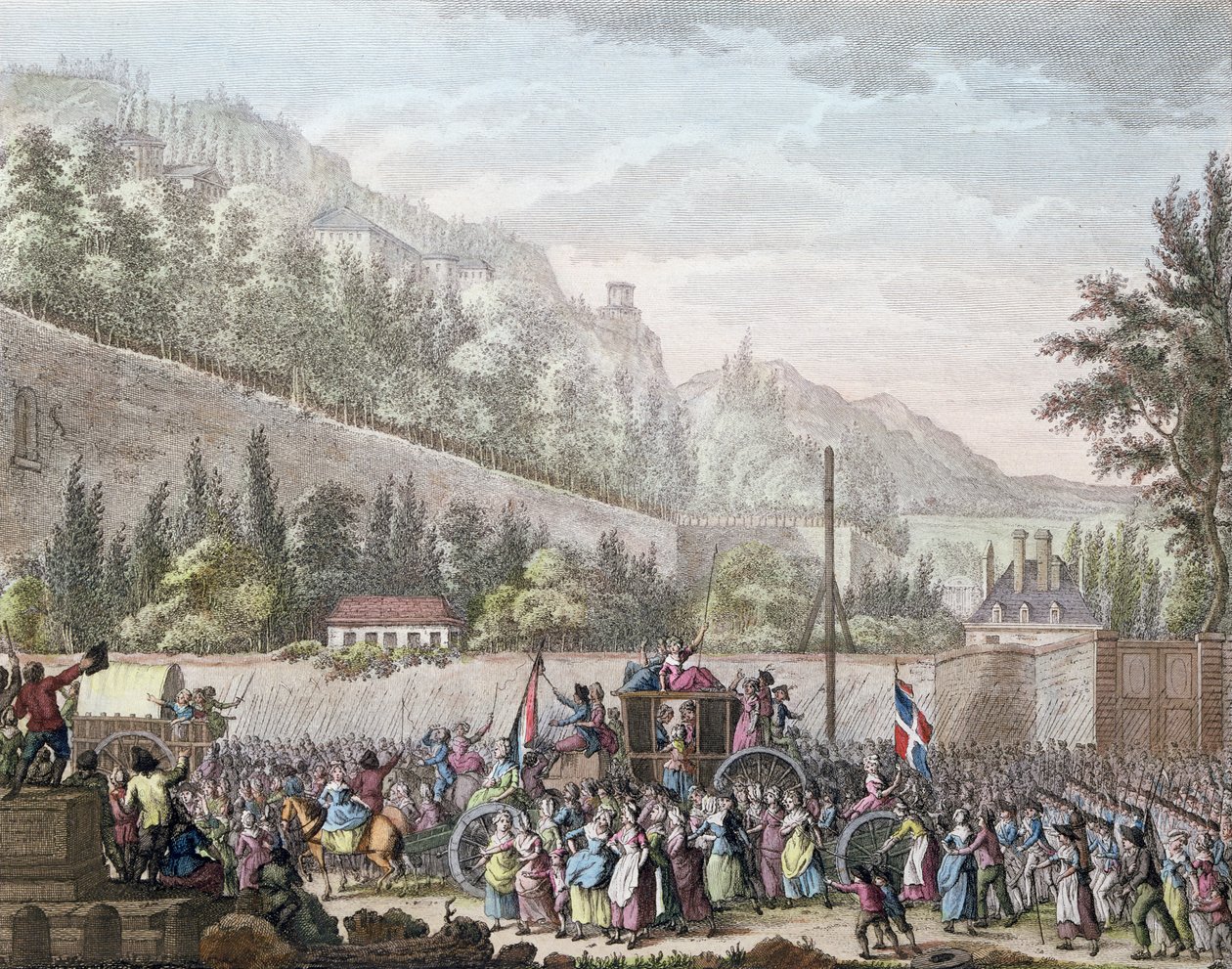 The women of Les Halles at Auteuil when bringing the French royal family to Paris from Versailles on 6 October 1789 by Jan Bulthuis