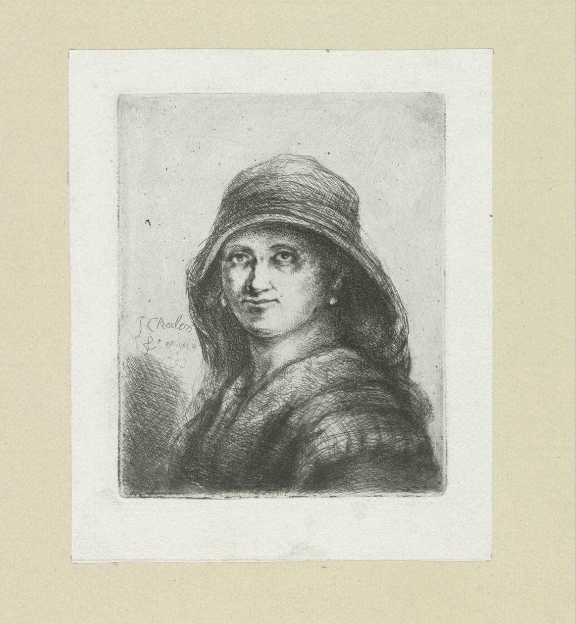Young Woman with Hood by Jan Chalon