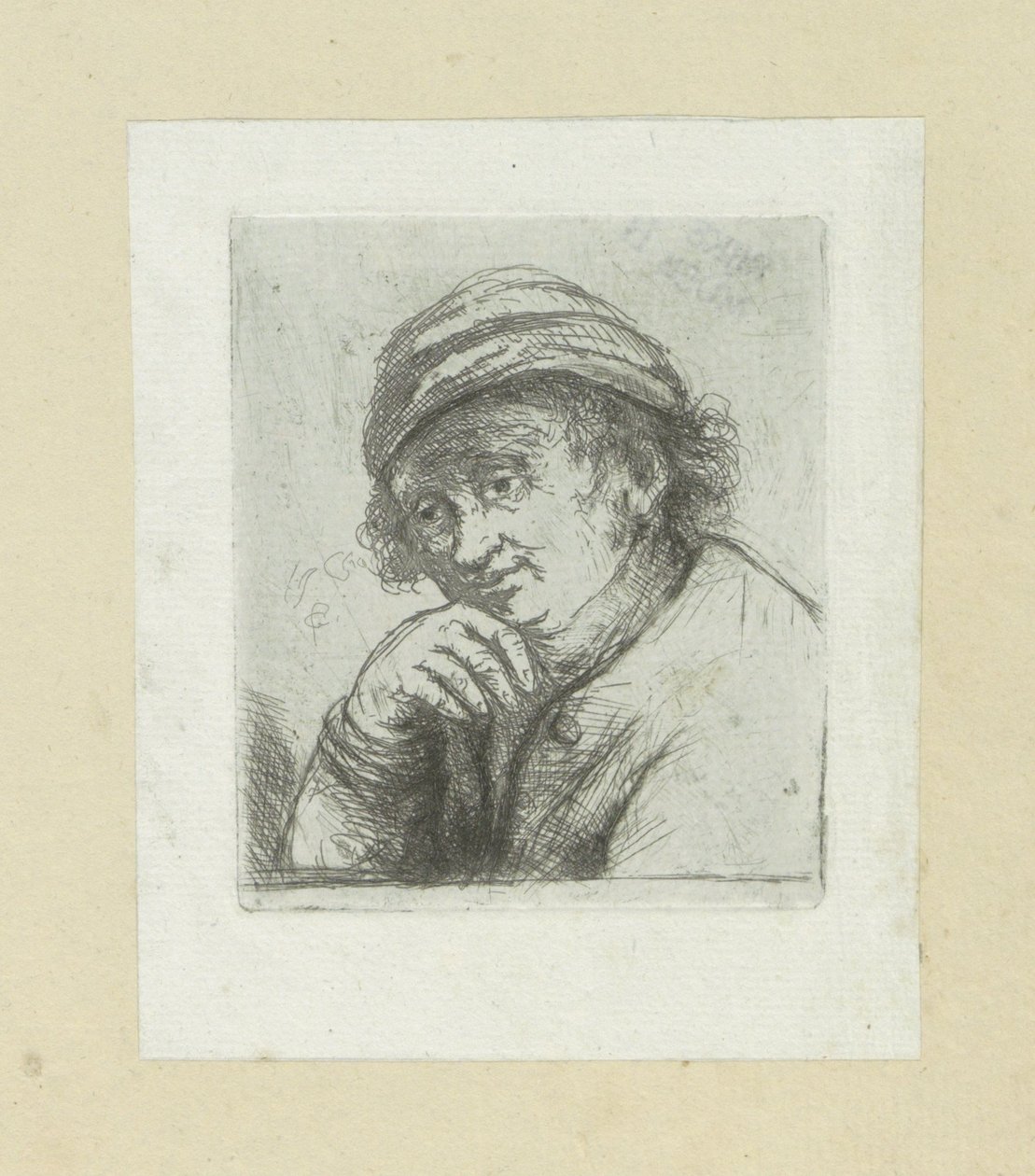 Man with hand under his chin by Jan Chalon