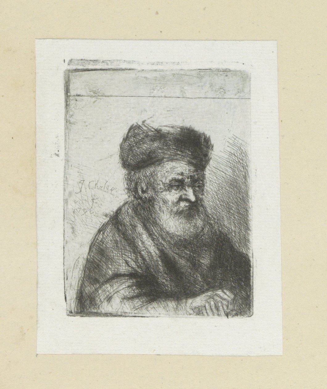 Old Man with Folded Hands by Jan Chalon