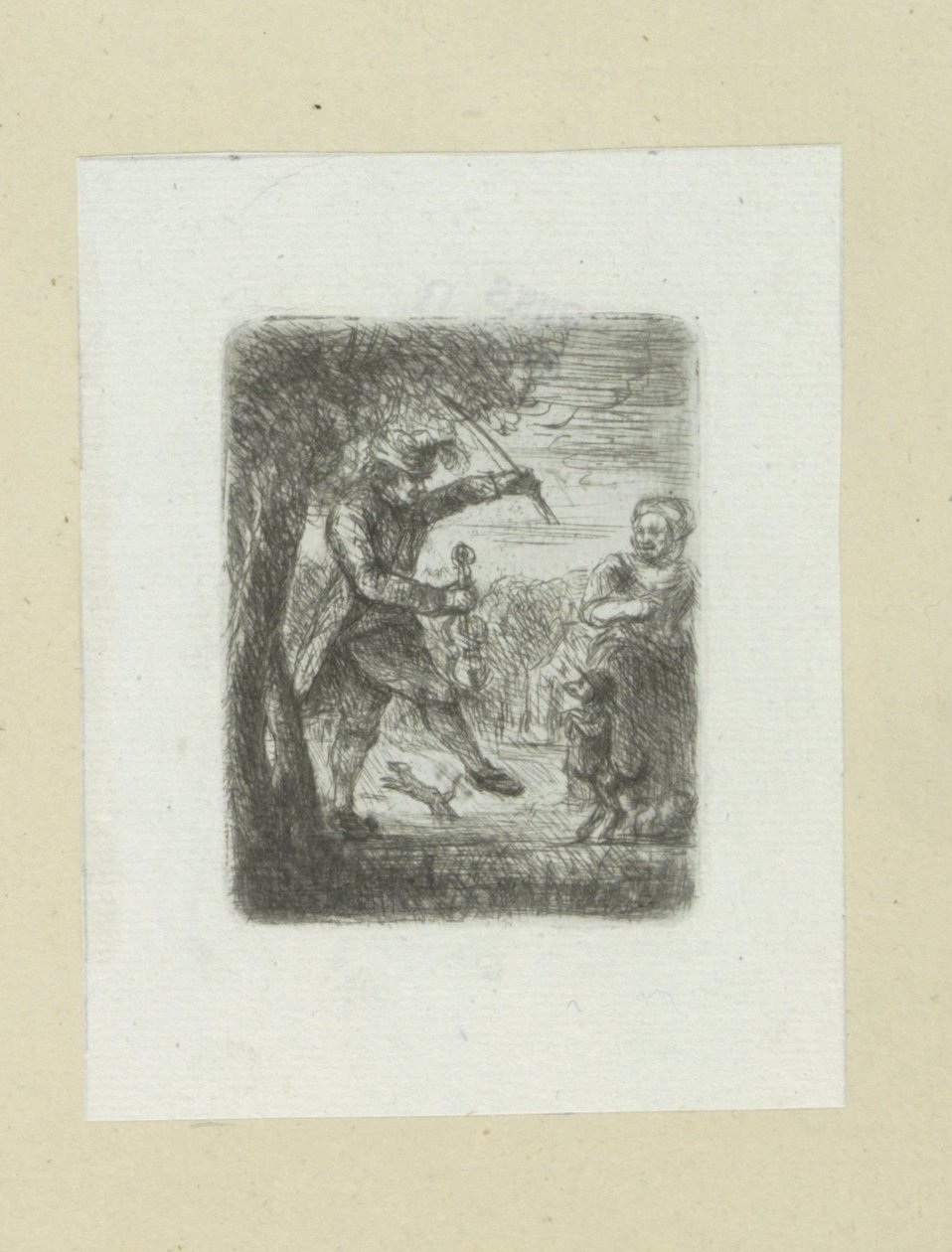 Street Musician with Violin and Dancing Dog by Jan Chalon