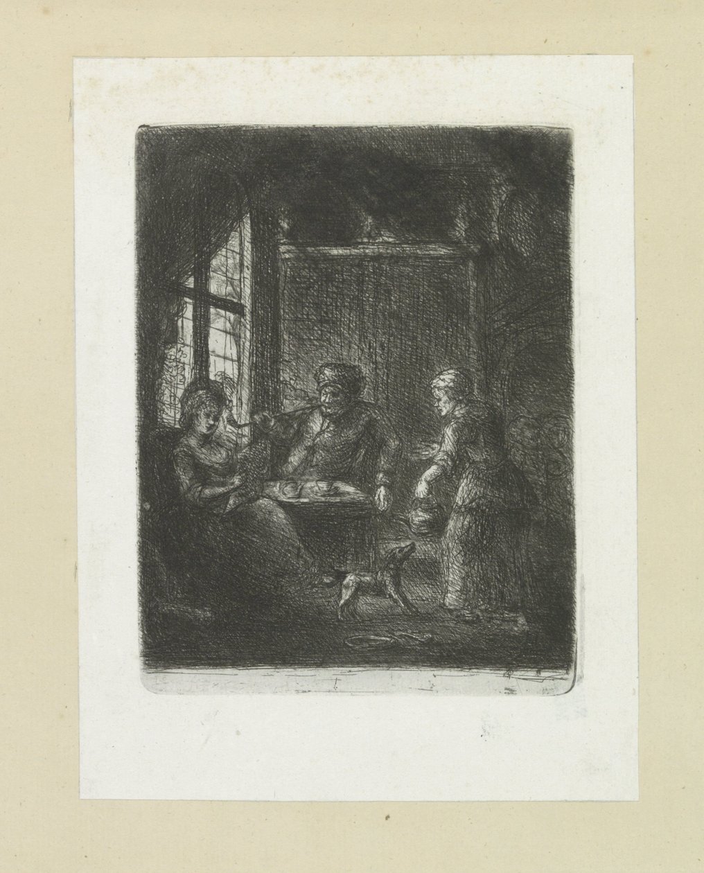 Living room with couple by Jan Chalon