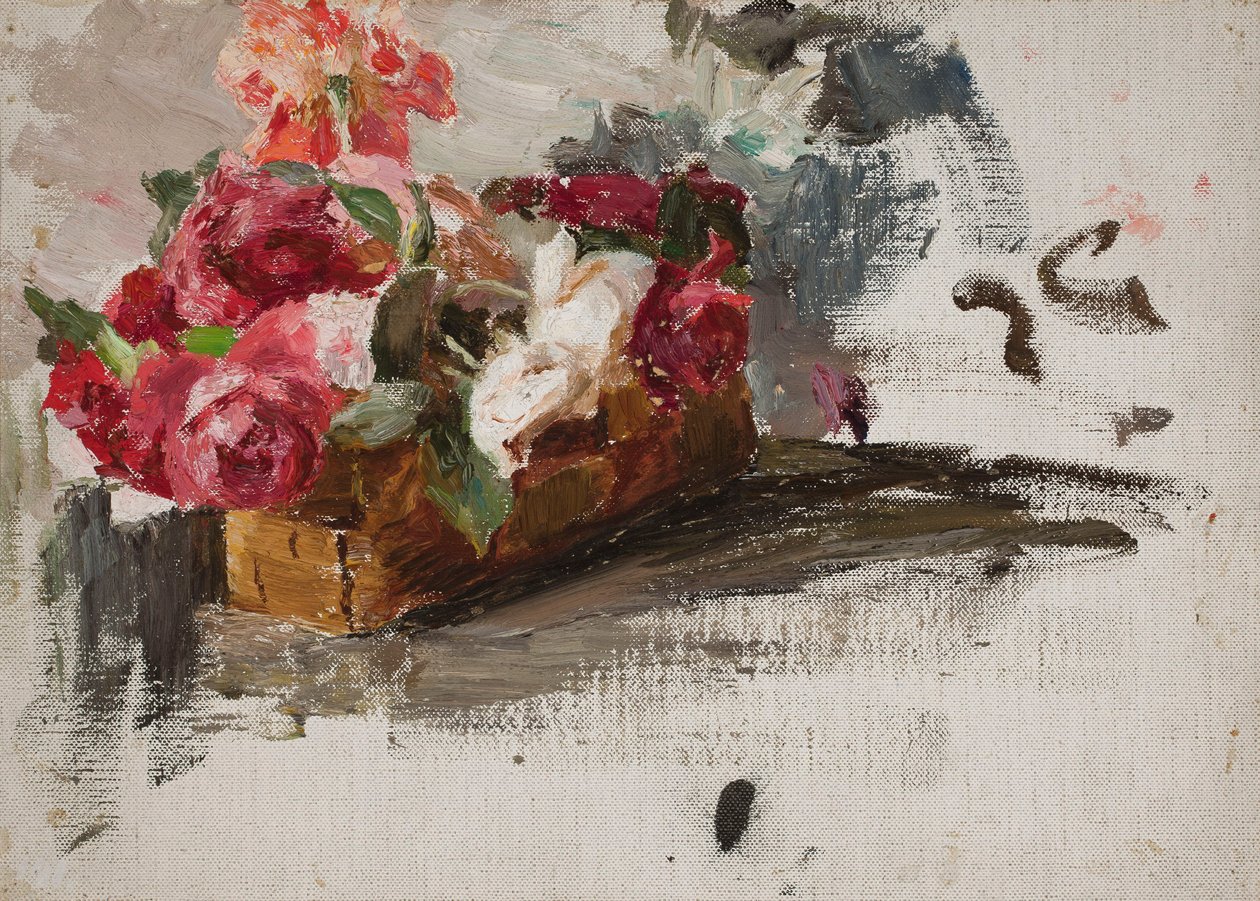Roses in a Basket by Jan Ciągliński