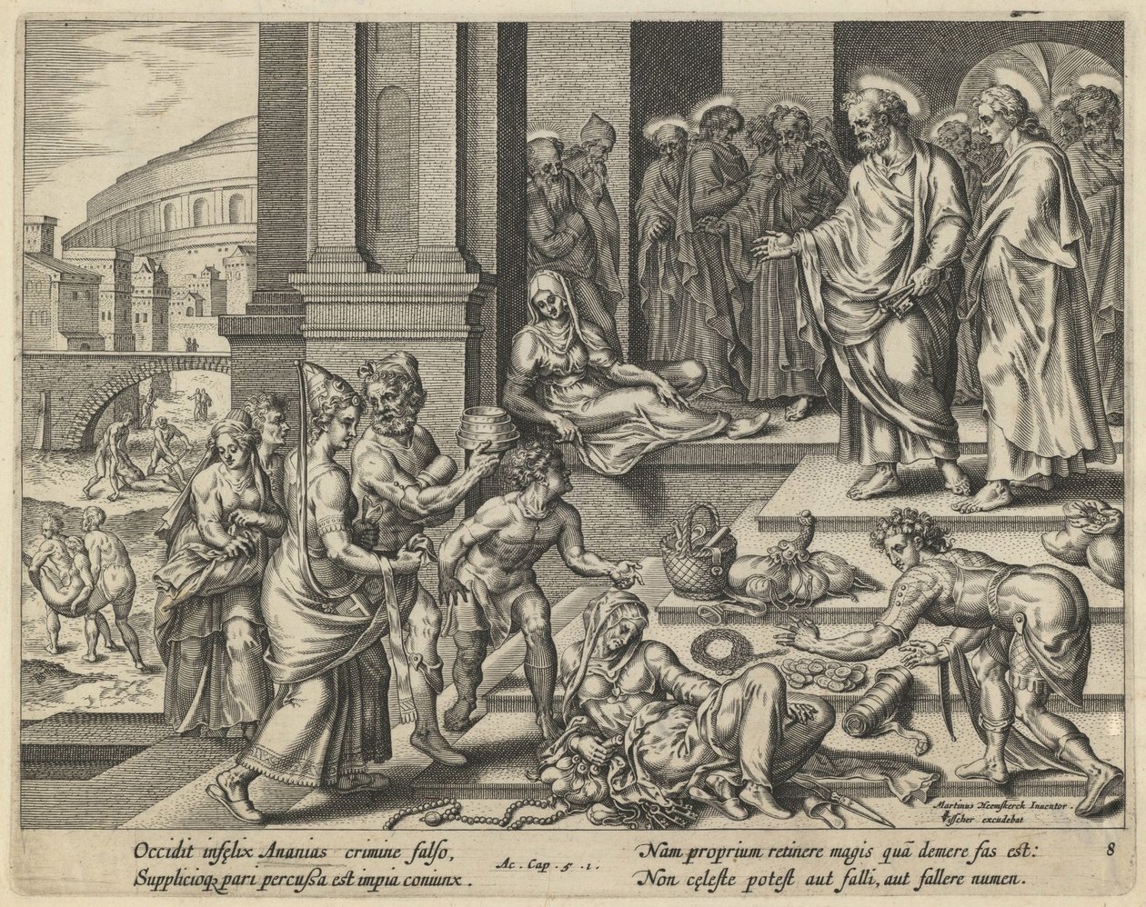 The Parable of Ananias and Sapphira by Jan Claesz Visscher