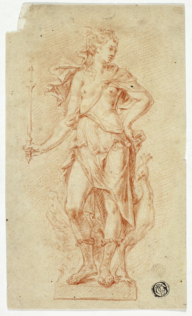 Statue of Juno with Scepter and Peacock by Jan Claudius de Cock