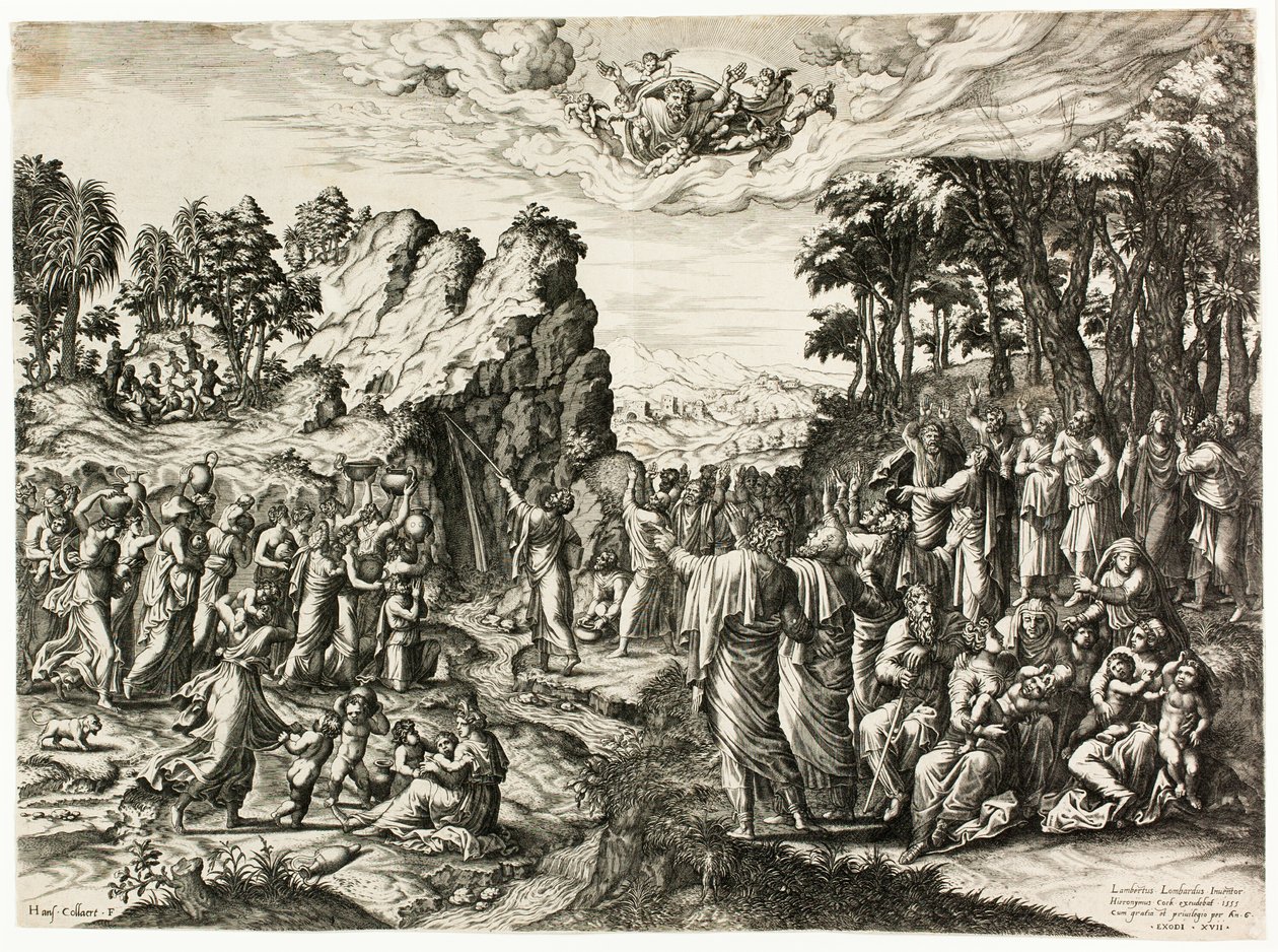 Moses Striking the Rock by Jan Collaert I