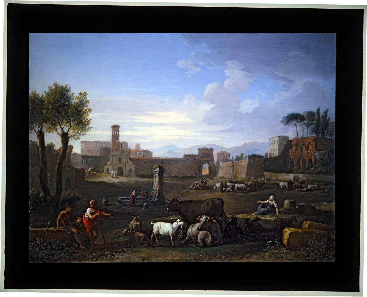 Set of Four Capriccio; (1) Campo Vaccino by Jan Frans van (1662 1749) Bloemen