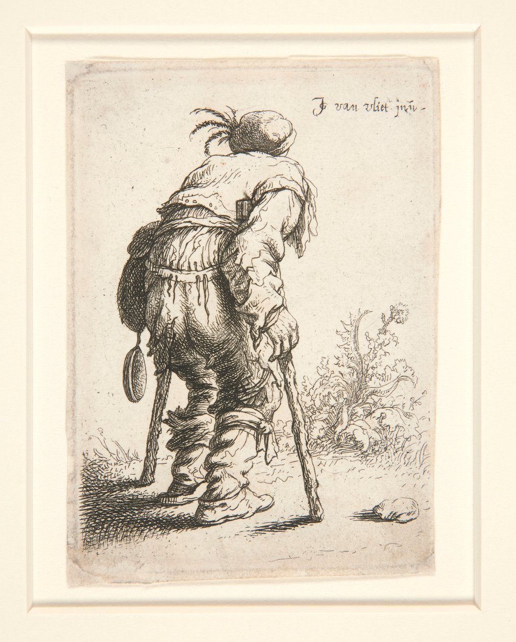 A Beggar with Two Crutches by Jan Georg van Vliet