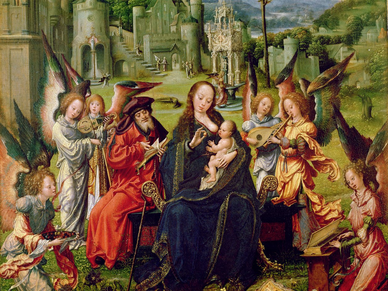 Angel musicians (detail) by Jan Gossaert