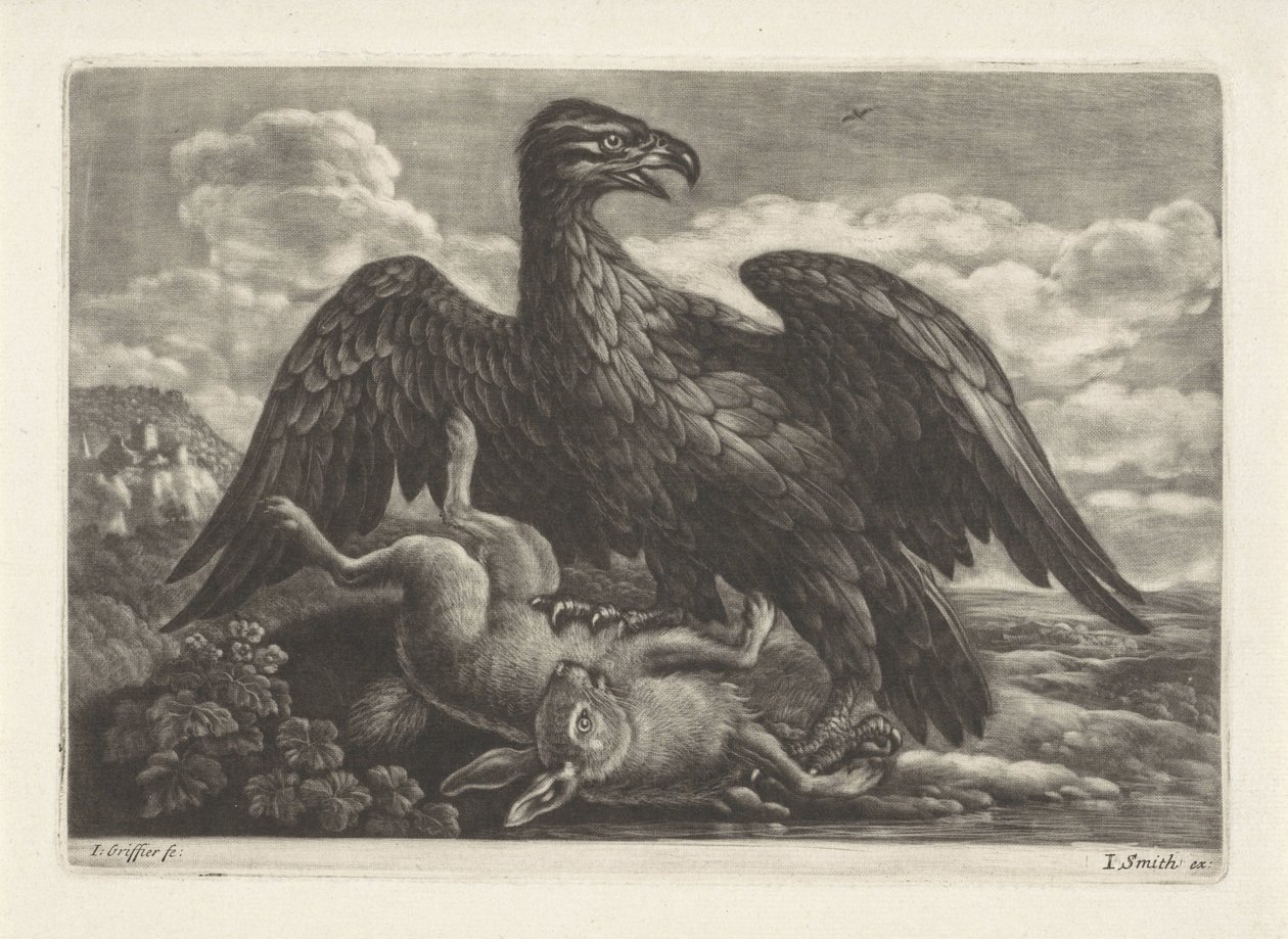 An Eagle Standing on a Hare by Jan Griffier (I) (attributed to workshop of)