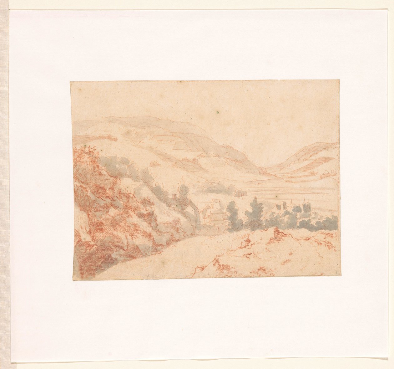 Hilly Landscape with View of a Village by Jan Griffier (I)