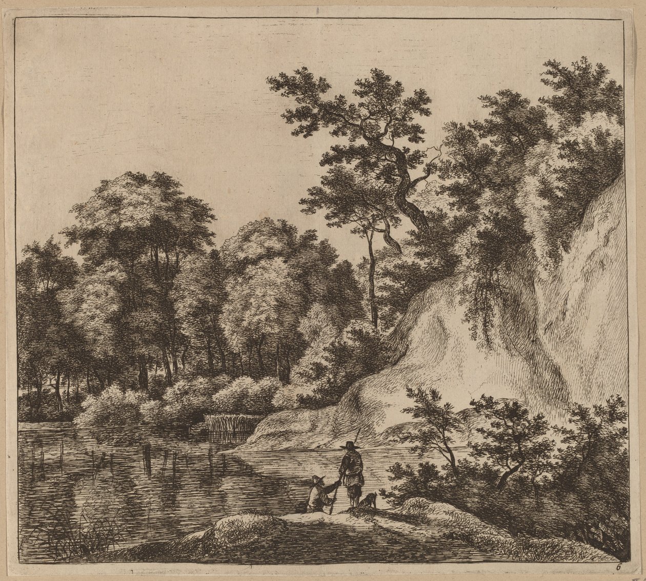 Landscape with River and Rock by Jan Hackaert