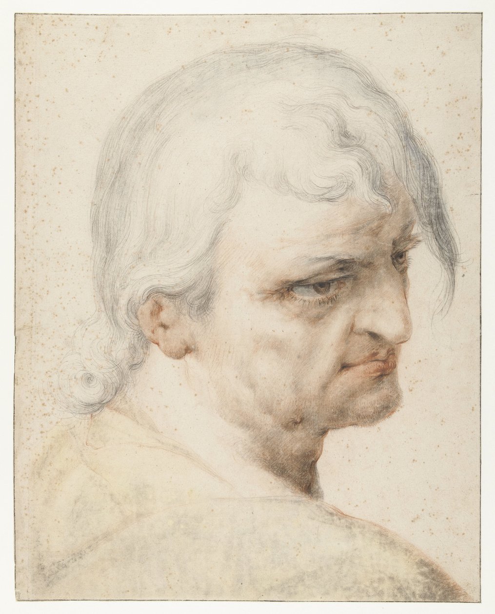 Head of a Man Looking Over His Right Shoulder, Three-Quarter View to the Right by Jan Harmensz. Muller