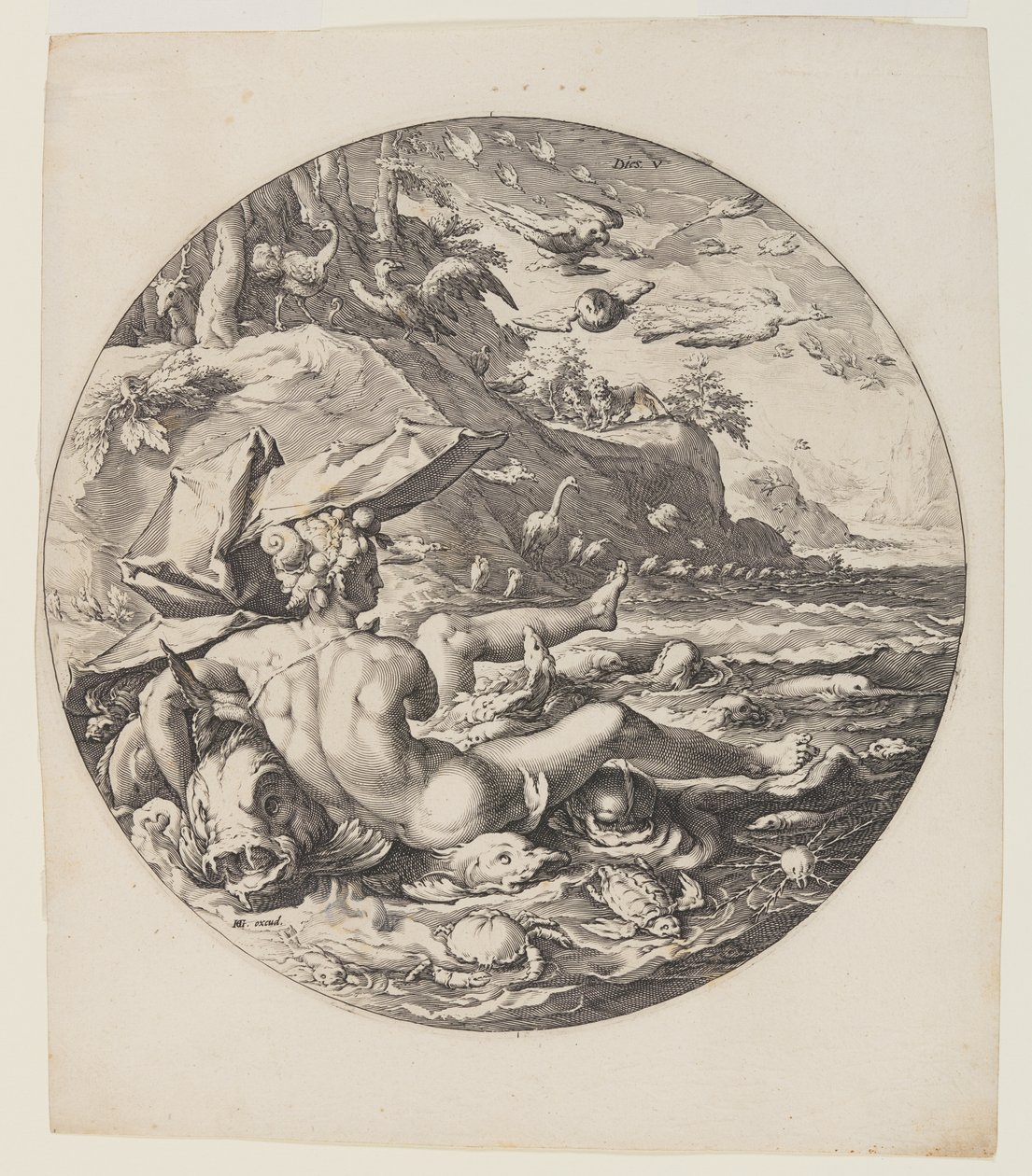 The Fifth Day (Plate 6), from Creation of the World by Jan Harmensz. Muller