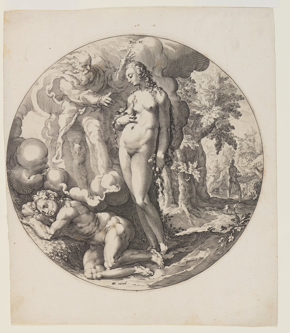 The Sixth Day, plate 7, from Creation of the World by Jan Harmensz. Muller