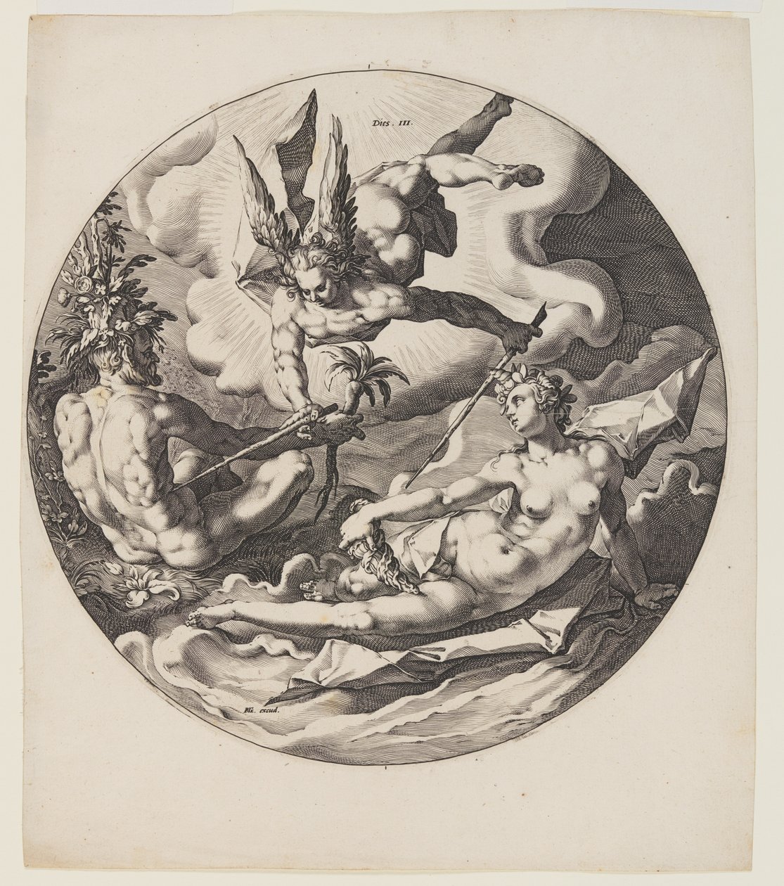 The Third Day, plate 4, from Creation of the World by Jan Harmensz. Muller