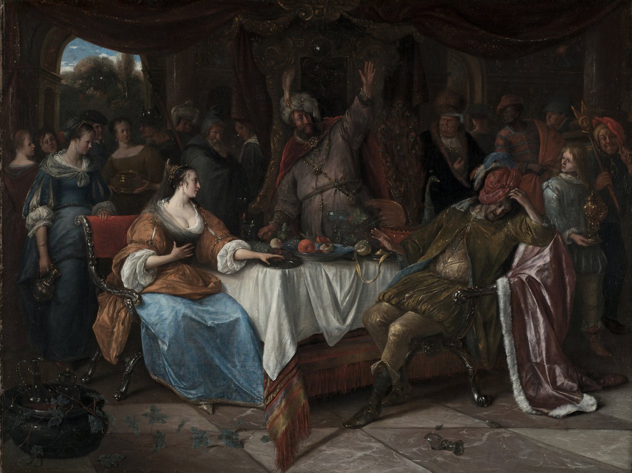 Esther, Ahasuerus, and Haman by Jan Havicksz. Steen