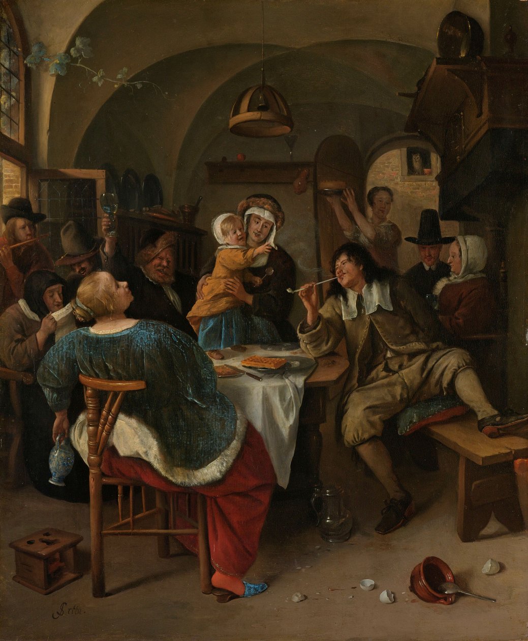 Family Scene, 1660-79 by Jan Havickszoon Steen