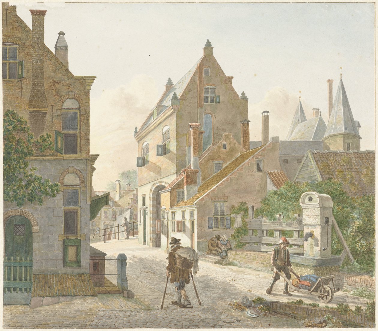 The Waardpoort and the Oude Gracht in Utrecht by Jan Hendrik Verheijen