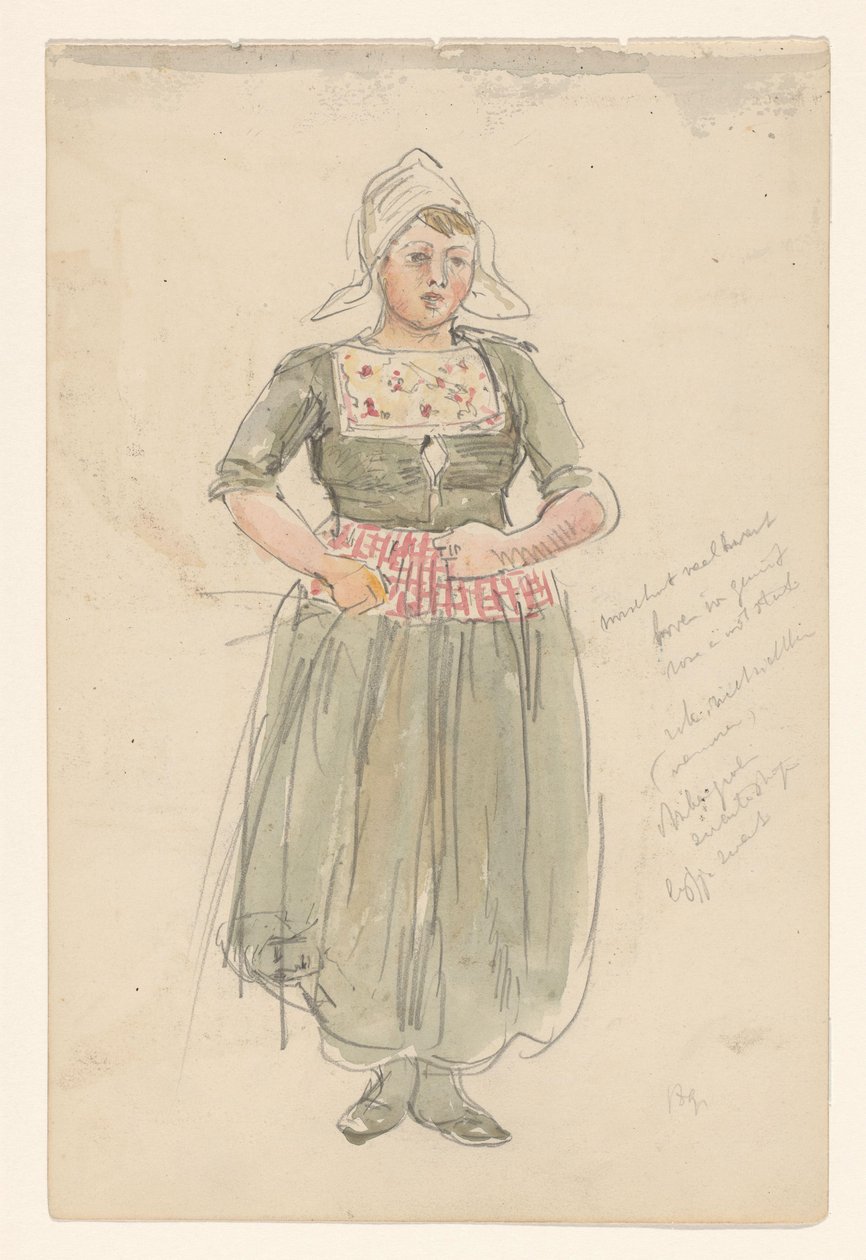 Standing Girl in Traditional Costume by Jan Hoynck van Papendrecht