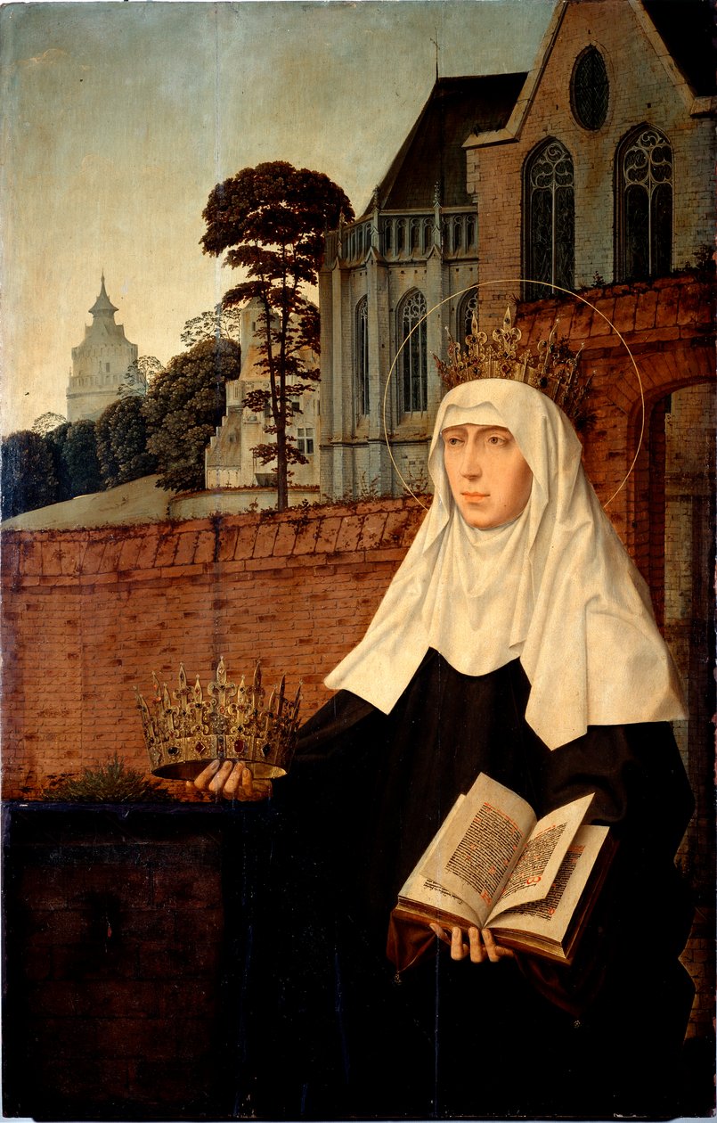 Saint Elizabeth of Portugal known as Saint Isabella of Aragon (detail) by Jan II Provost