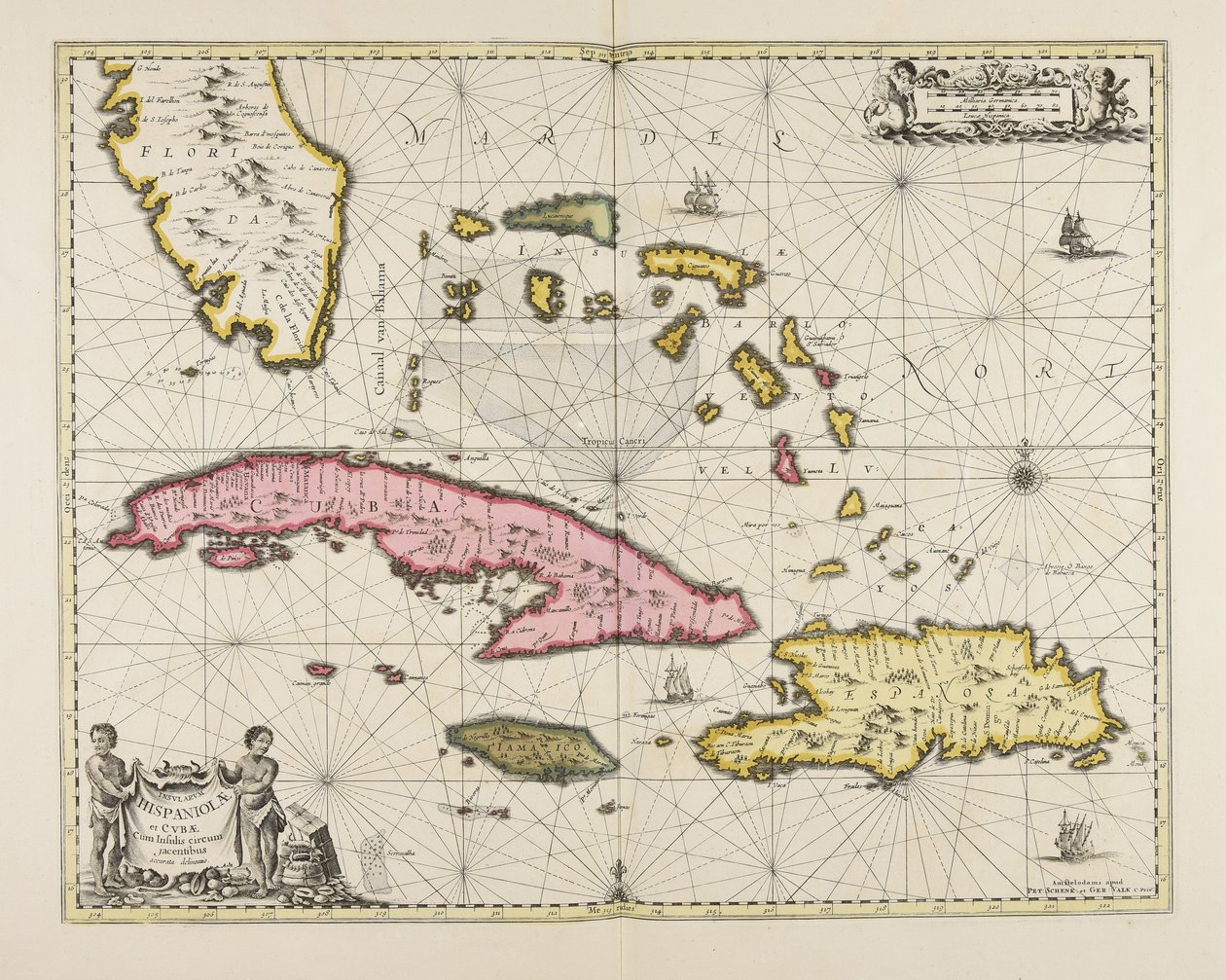 Accurate Delineation of the Islands of Hispaniola and Cuba with Surrounding Islands by Jan Janssonius