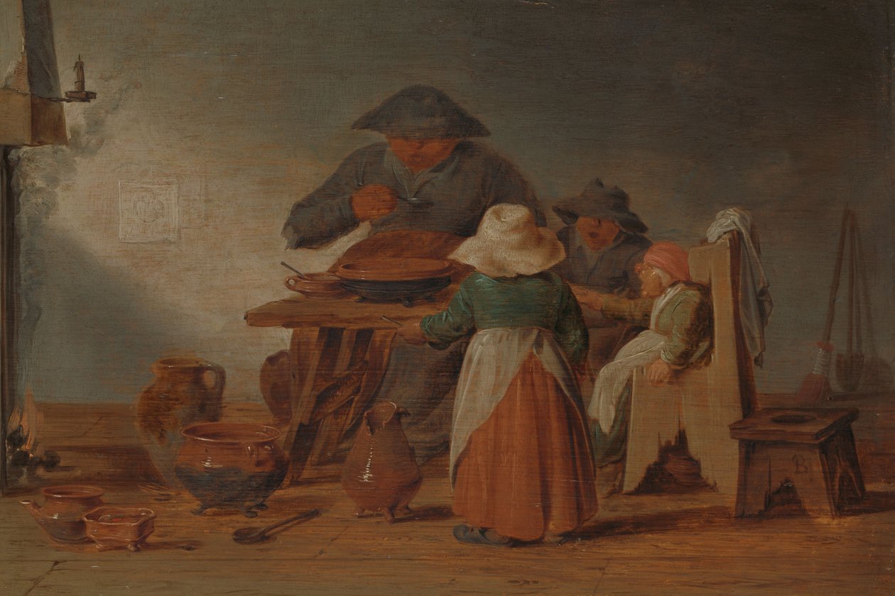Peasant Meal by Jan Jansz (1599-1649) Buesem
