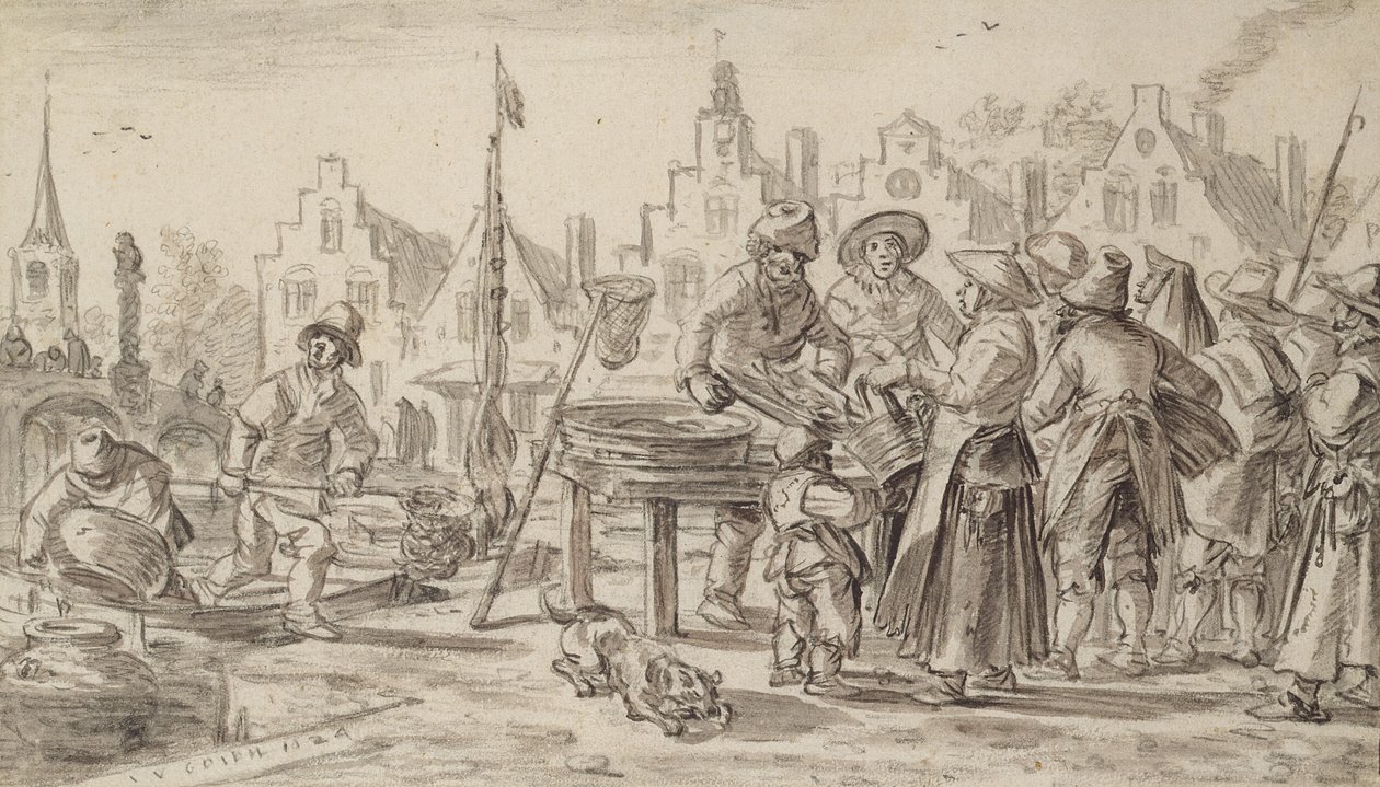 Fishmarket, 1624 by Jan Josephsz van Goyen