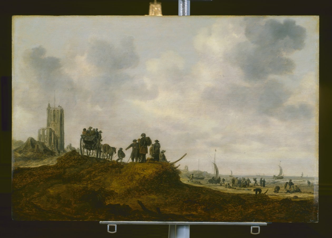 The Old Church At Egmond Aan Zee by Jan Josephsz van Goyen