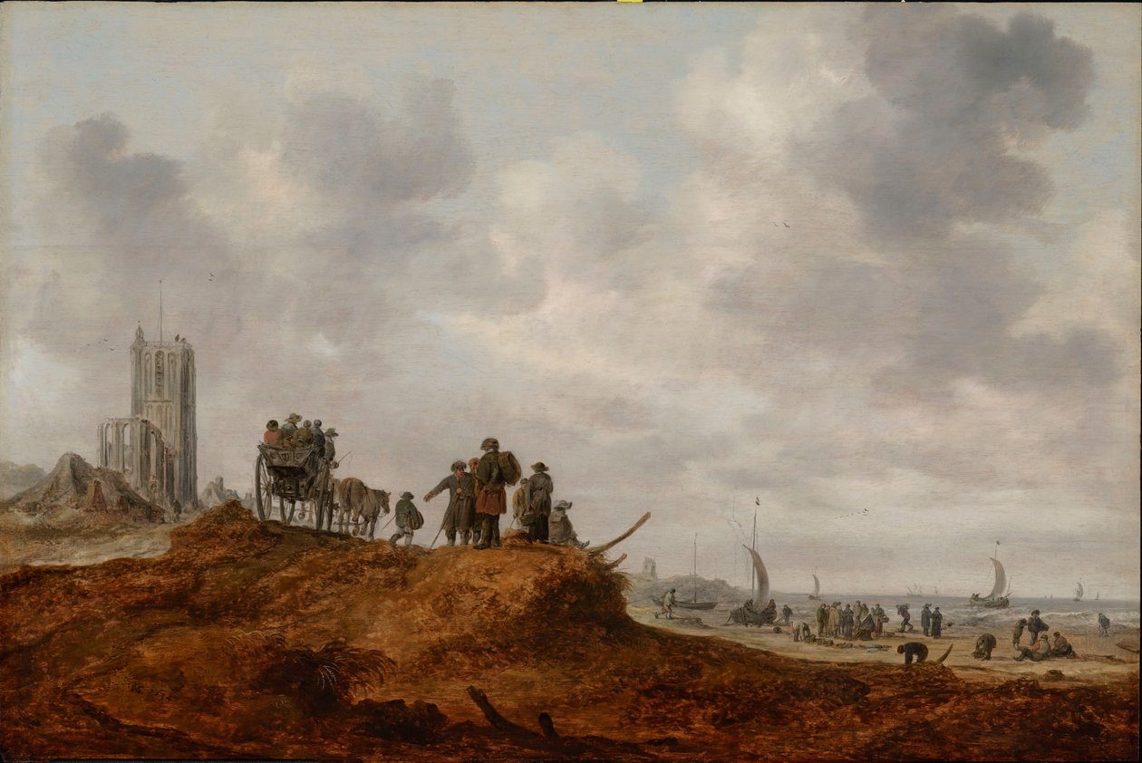 The Old Church at Egmond aan Zee by Jan Josephsz van Goyen