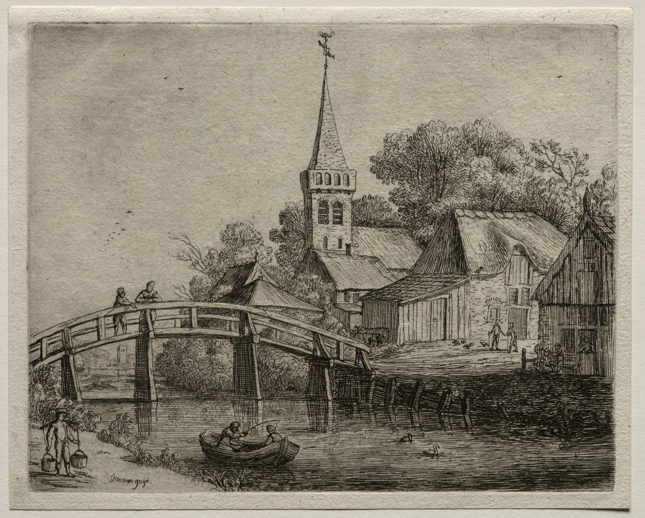 The Wooden Bridge by Jan Josephsz van Goyen