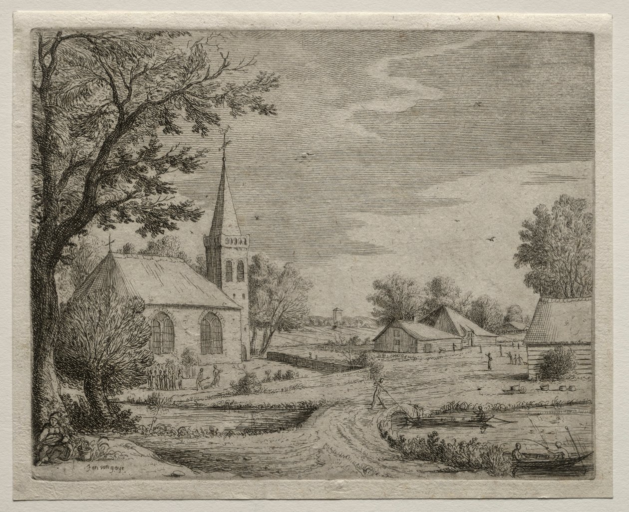 Village Church by Jan Josephsz van Goyen