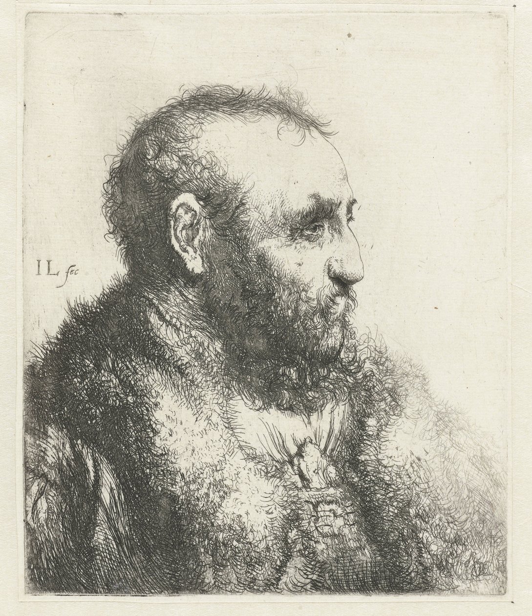 Bust of an Old Man with Fur Coat by Jan Lievens