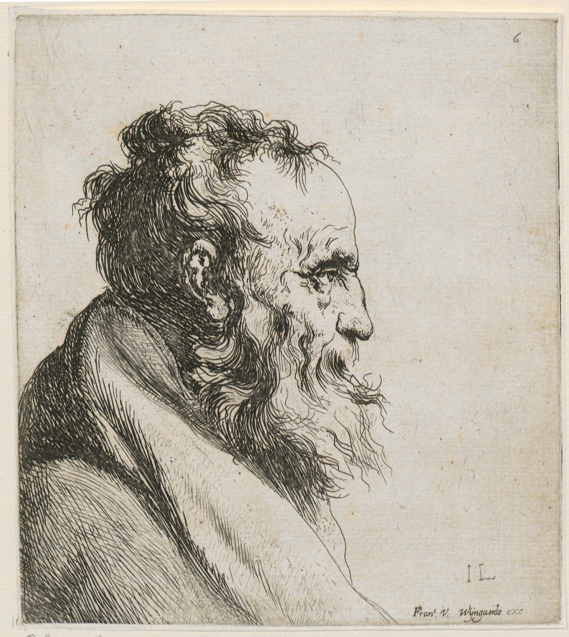 Bust of a Bearded Old Man, Profile to the Right by Jan Lievens