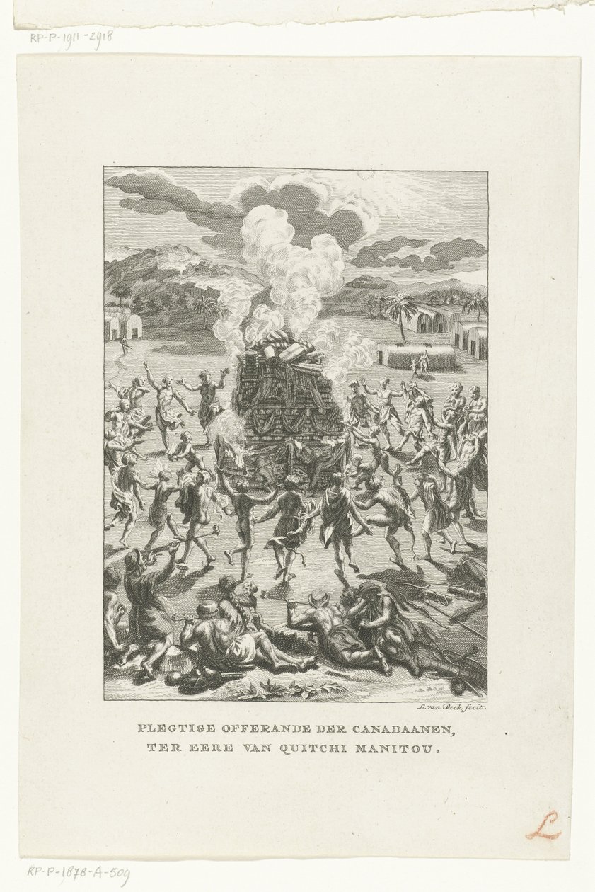 Original Inhabitants of Canada Offering to Gitche Manitou by Jan Lucas van der Beek