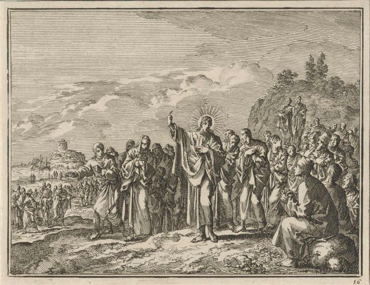 Christ Preaching to a Crowd in the Open Air by Jan Luyken