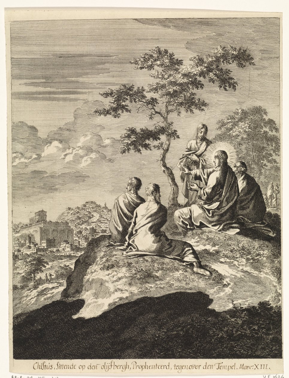Christ Speaks with Peter, James, John, and Andrew on the Mount of Olives by Jan Luyken