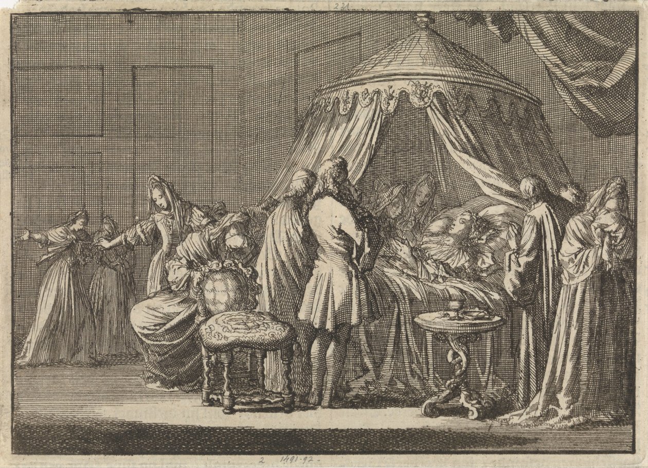 Death of Mary II Stuart, Queen of England, 1695 by Jan Luyken